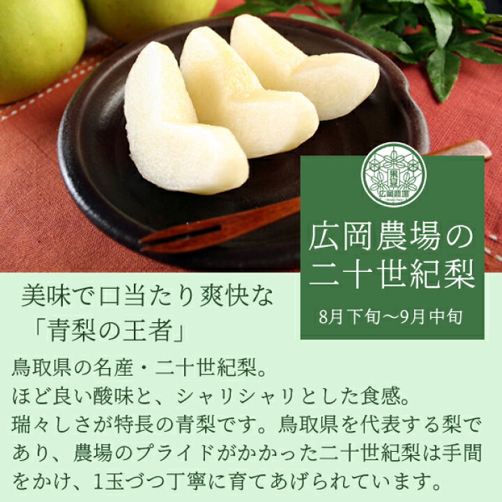 楽天市場】広岡農場の二十世紀梨（20世紀梨）2.2kg詰（5〜7玉入） 鳥取 