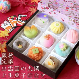 秋季限定 出雲国の九撰 上生菓子詰め合わせ（友禅化粧箱入り） 和菓子 ギフト 高級 お取り寄せ スイーツ 送料無料（北海道・沖縄を除く） 風味絶佳.山陰
