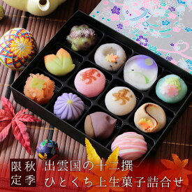 秋季限定 出雲国の十二撰 ひとくち上生菓子詰め合わせ（友禅化粧箱入り） 和菓子 ギフト 高級 お取り寄せ スイーツ 送料無料（北海道・沖縄を除く） 風味絶佳.山陰