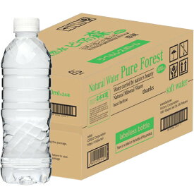 ミネラルウォーター ピュアの森 500ml 24本 1ケース ラベルレス 軟水 天然水 水 国産