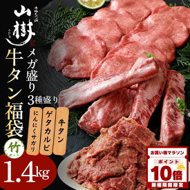 【マラソン中P10倍】牛タン福袋 竹 セット 焼肉 総重量1.4kg メガ盛り 牛タン400g ゲタカルビ500g にんにくサガリ500g 国産 輸入肉 牛 ホルモン 焼肉 牛ホルモン 味噌 塩 焼き肉 BBQ お取り寄せグルメ バーベキュー おかず 味付け 肉 焼肉セット 冬グルメ