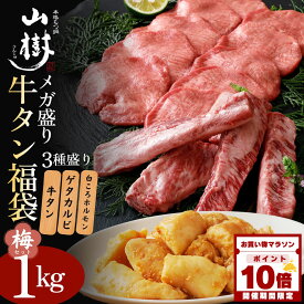 【マラソン中P10倍】牛タン福袋 梅セット 焼肉 福袋 総重量1kg メガ盛り 牛タン200g ゲタカルビ500g 白ころホルモン300g 国産 輸入肉 牛 ホルモン 焼肉 牛ホルモン 味噌 焼き肉 BBQ お取り寄せグルメ バーベキュー おかず 焼くだけ 味付け 肉 焼肉セット 冬グルメ