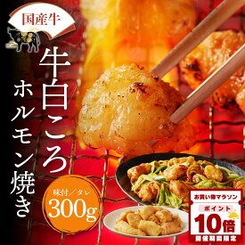 【マラソン中P10倍】山樹 国産 牛白ころホルモン（丸腸）300g ホルモン 焼肉 牛ホルモン グルメ 牛 シロコロホルモン 白コロ マルチョウ たれ 塩 焼肉ホルモン ホルモン焼き 焼き肉 焼肉用 美味しい お取り寄せグルメ 焼くだけ 味付 ギフト 冷凍 冬グルメ