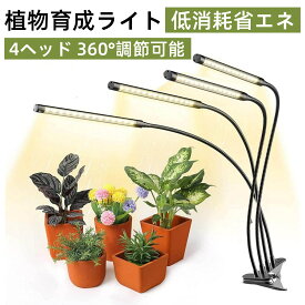 植物育成ライト，昼光色 13W 80LED 3H/6H/12H定時機能，4ヘッド 360°調節可能 高輝度 無段階調光 室内栽培ランプ 低消耗 省エネ，水耕栽培 観葉植物照明 led 園芸