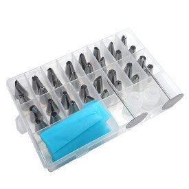 絞り口金*32 口金 37pcs セット 絞り袋*1　取り替えキャップ*2 フラワーネイル*2 ケーキデコレーション 花型作成器 ステンレス製り口金　ケーキ型　製菓道具　 ケーキデコレーション口金 　絞り口 DIY ケーキ/プリン/アイスクリーム/お菓子の飾り用