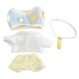 ＼10%OFF＆P5倍！SS限定！／10cm ぬいぐるみ用 シャツ&ベスト&ネクタイ&パンツセットイエロー×ブルー ぬい服 着ぐるみ アクセサリー 推し活 オタ活 人形 マスコット kpopdoll コスチューム