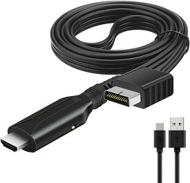 ＼スーパーSALE最大半額！／PS2 HDMI 変換アダプター プレステ 2 HDMI に対応した 1080P/720P 画質向上 HDTV ケーブルで、ソニー プレイステーション 1/2/本体に対応し、S/ビデオ信号出力付き（画質 100% 向上、ケーブル長 1M）