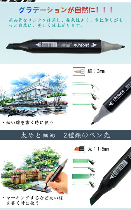 楽天市場 マーカーペン イラストマーカー 80色 初心者 筆ペン セット 基本色 濃淡 アートマーカー 太めと細め 硬筆 塗り絵 イラスト コミック ポスター カード Diy カラーペン 子供 キッズ 学生 老人 スタート お絵かき ギフト プレゼント アルコール系 油性ペン