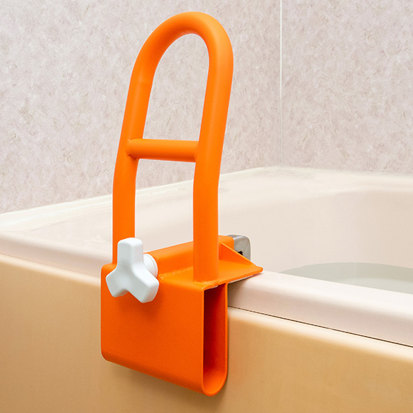 2段手すりでしっかり体を支えるうれしいサポート エスワールド 入浴サポート 簡単に取り付けられる浴室用手すり Y-0057 1個
