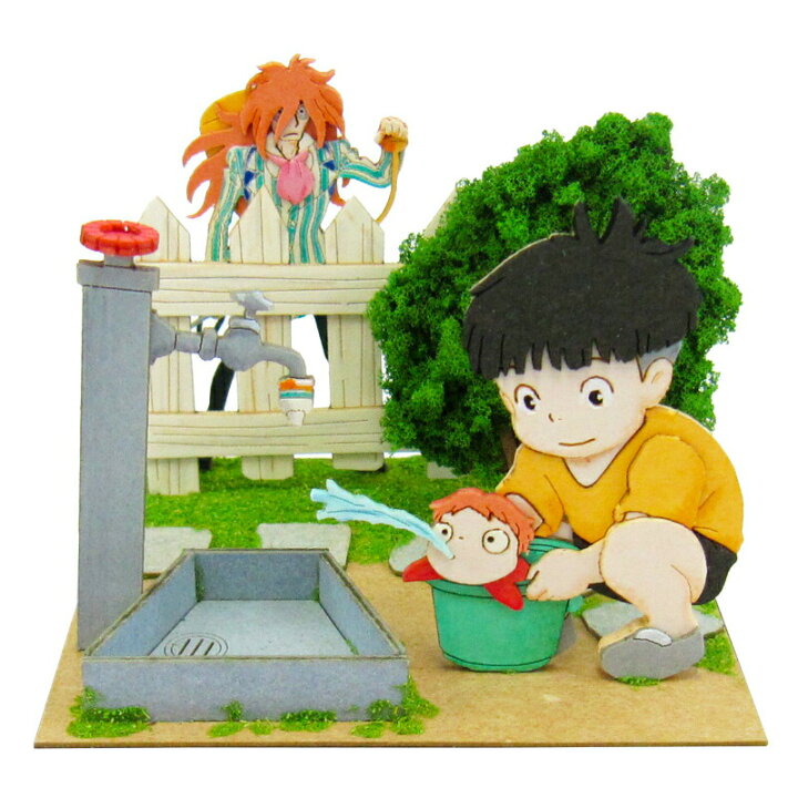 楽天市場 スタジオジブリmini 崖の上のポニョ 宗介とポニョとフジモト みにちゅあーとキット おうち時間 工作 ミニチュア インテリア みにちゅあーとショップ