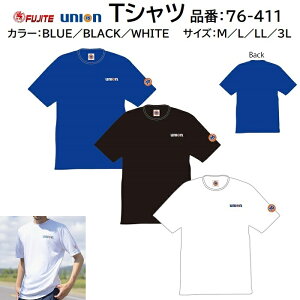 UNION76���� T�V���c�i�� �F 76�|411�u���[ �^ �u���b�N �^ �z���C�g�T�C�Y�FM�^L�^LL�^3L�������E�����Ƀ����|�C���g���w�ʂ͖��n�y �j�����p�@�V���v�� �z�x�m��܍H�ƁiFUJITE�j