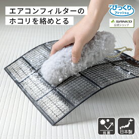 エアコンフィルター 掃除 ホコリ 汚れ びっくりエアコンフィルターの汚れ落とし びっくりフレッシュ サンコー そうじ道具 エアコン フィルター お掃除 クリーナー ブラシ タワシ お手入れ 汚れ 水だけ 洗剤不要