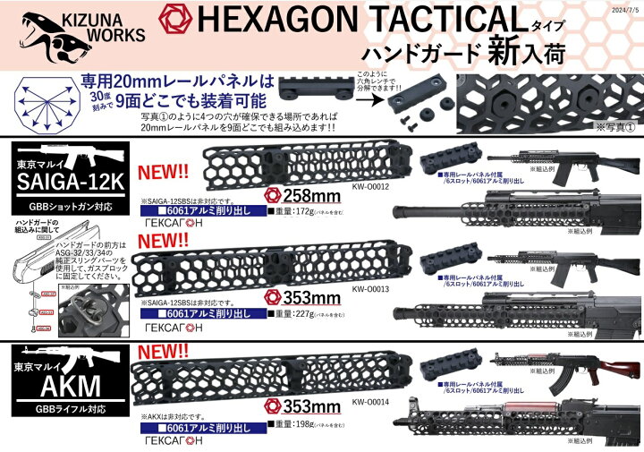楽天市場】KIZUNA WORKS 353mm ロアハンドガード 東京マルイ SIGA-12K 