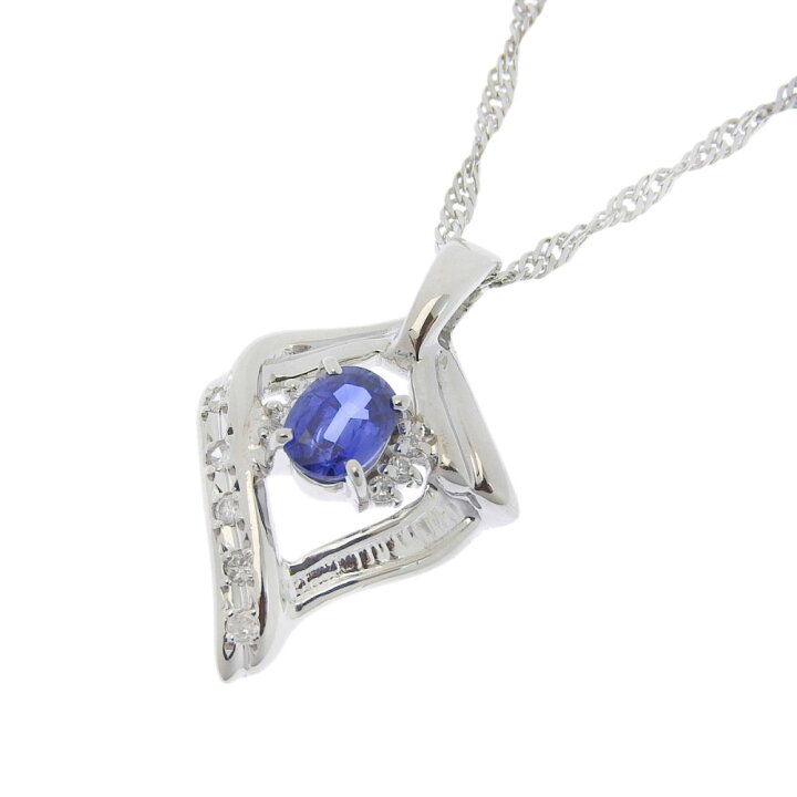 楽天市場】【返品OK】0.78ct 天然サファイア ネックレス 40cm Pt850 
