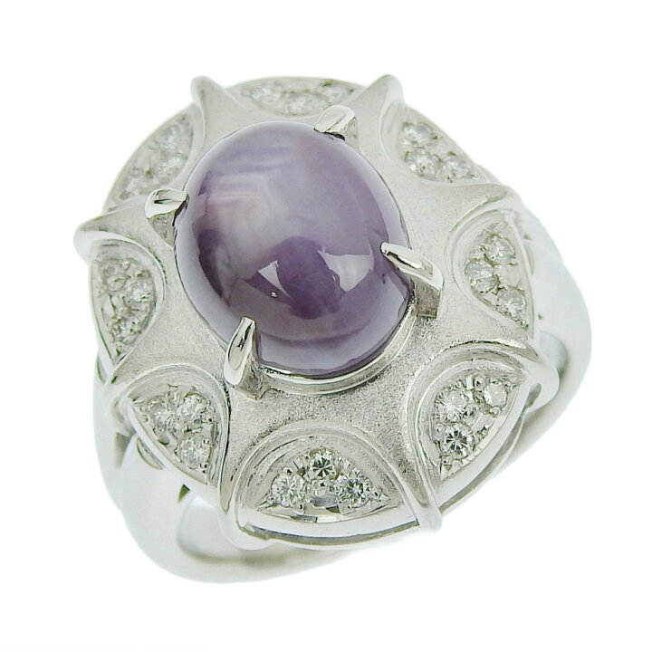 楽天市場】【返品OK】6.42ct 天然パープルスターサファイア リング 10 