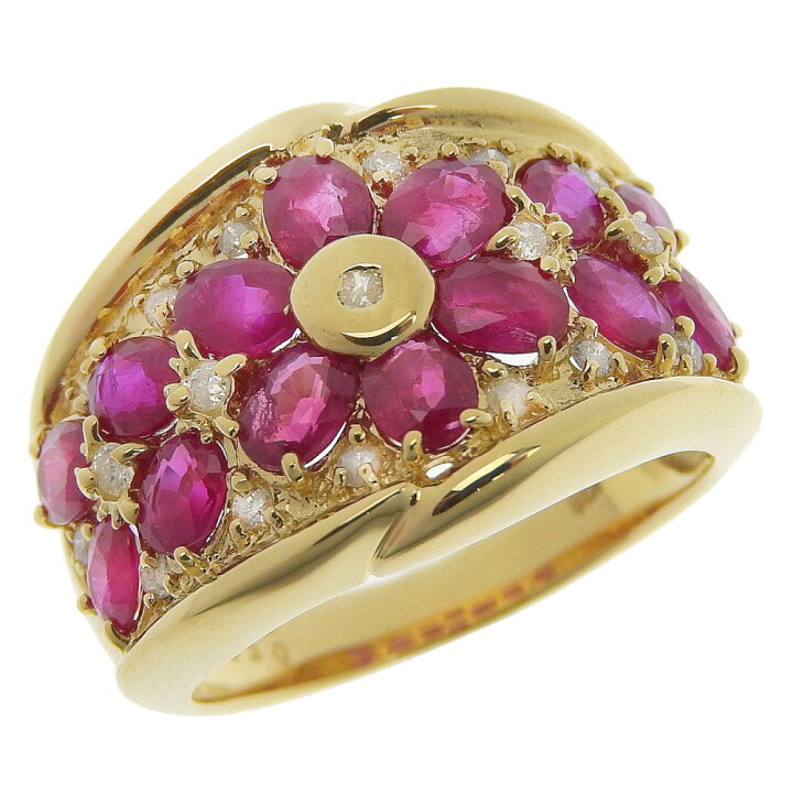 楽天市場】【返品OK】合計3.00ct 天然ルビー リング 13.5号 K18YG 新品 