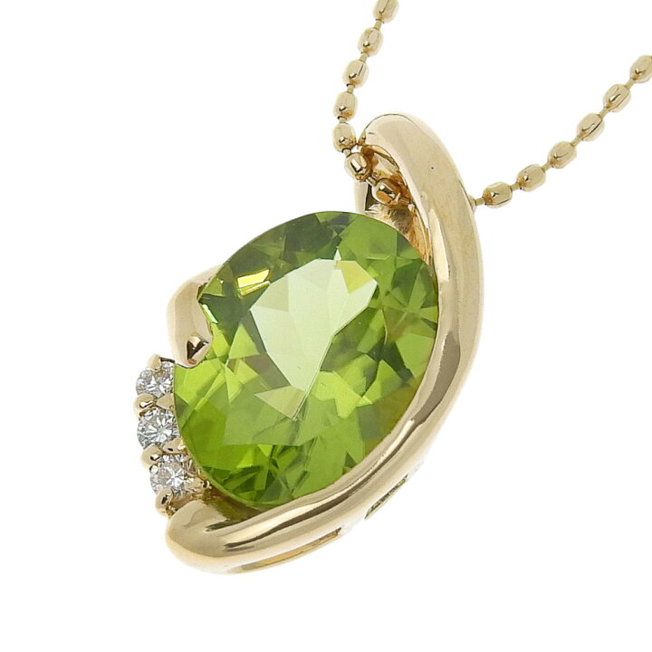 楽天市場】【返品OK】2.50ct 天然ペリドット ネックレス 40cm K18YG 