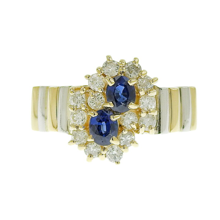 楽天市場】【返品OK】合計0.55ct 天然サファイア リング 12号 K18YG 