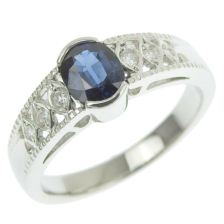 楽天市場】【返品OK】0.70ct 天然サファイア リング 16号 K18WG 新品 