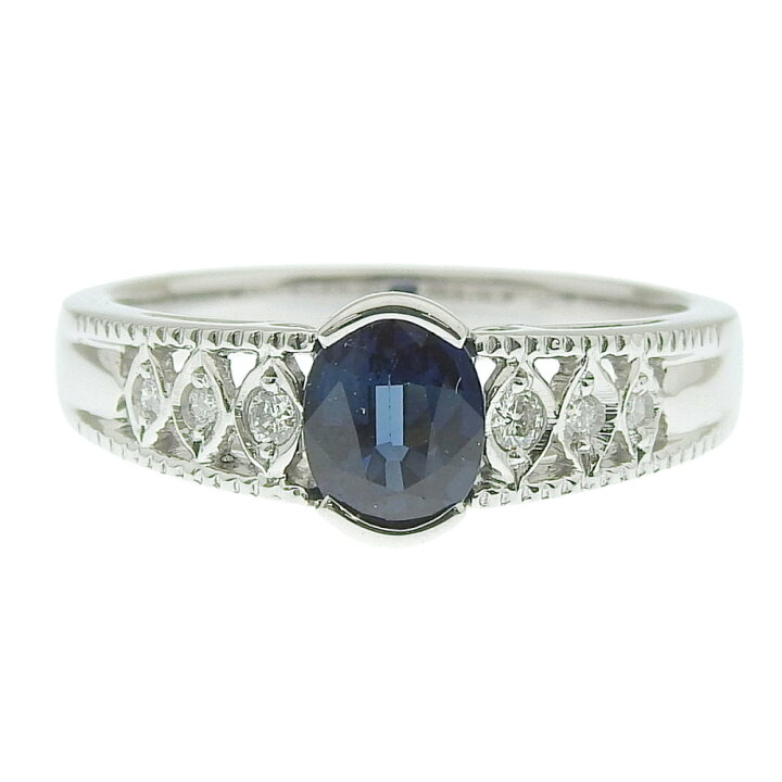 楽天市場】【返品OK】0.70ct 天然サファイア リング 16号 K18WG 新品 