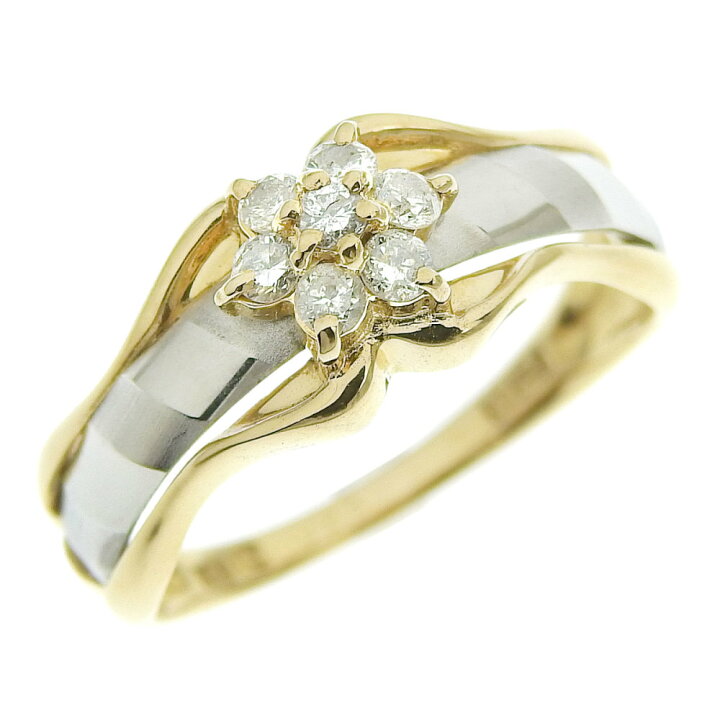 楽天市場】【返品OK】フラワーモチーフ 合計0.23ct 天然ダイヤ リング 
