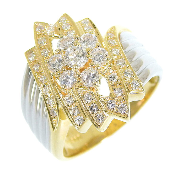 楽天市場】【返品OK】合計1.00ct 天然ダイヤ リング 18号 K18YG/Pt900 