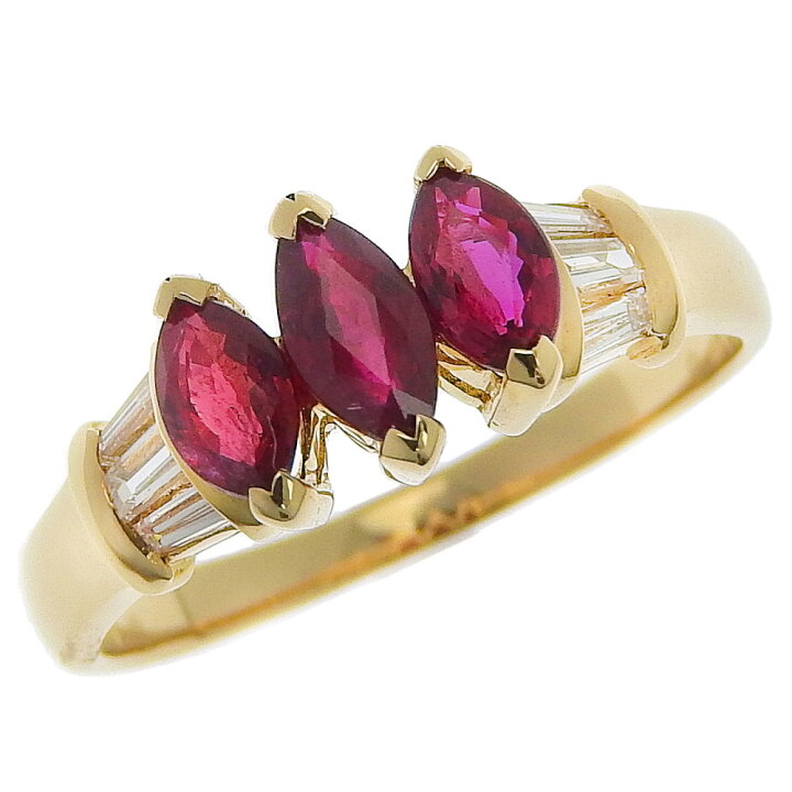 楽天市場】【返品OK】合計0.97ct 天然ルビー リング 15号 K18YG 