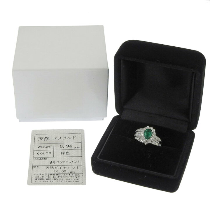 楽天市場】【返品OK】0.94ct 天然エメラルド リング 11.5号 Pt900 