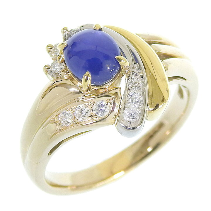 楽天市場】【返品OK】1.21ct 天然スターサファイア リング 12号 K18YG 