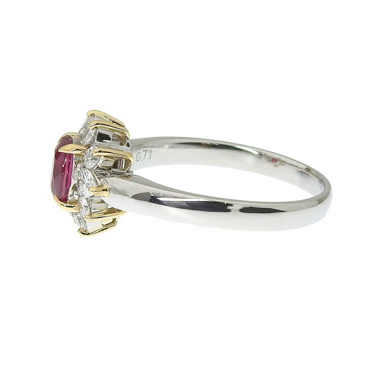 楽天市場】【返品OK】0.71ct 天然ルビー リング 13.5号 Pt900/K18YG 