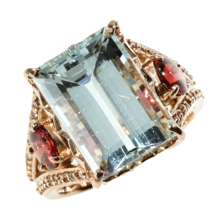楽天市場】【返品OK】8.09ct 天然アクアマリン リング 13号 K18PG 