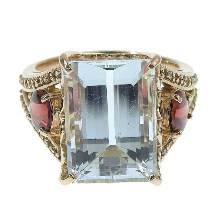 楽天市場】【返品OK】8.09ct 天然アクアマリン リング 13号 K18PG 