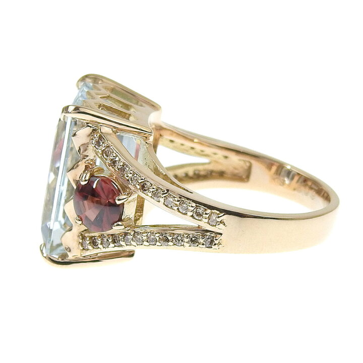 楽天市場】【返品OK】8.09ct 天然アクアマリン リング 13号 K18PG 