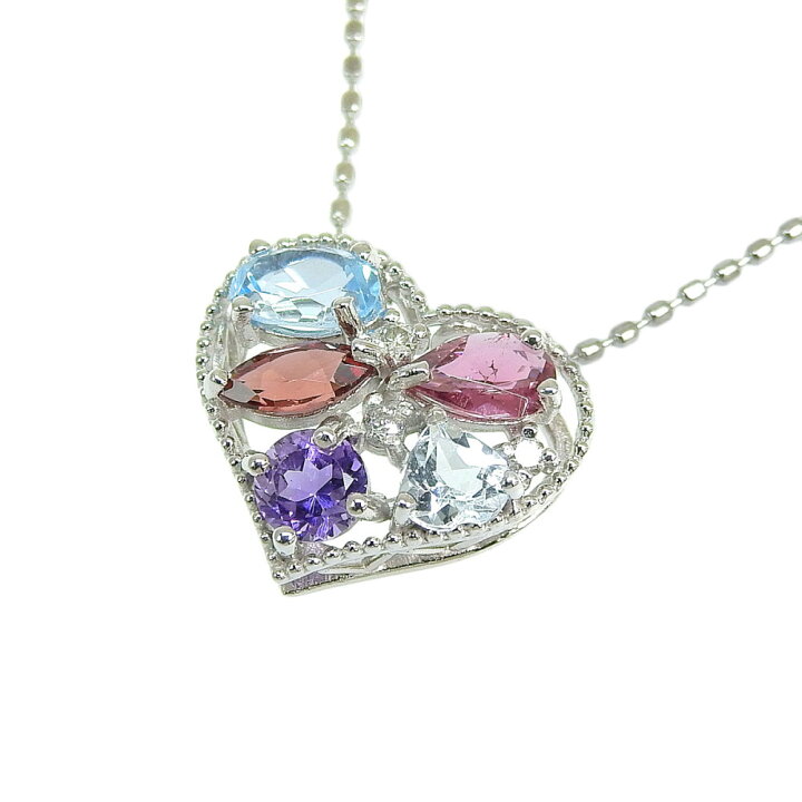 楽天市場】【返品OK】ハートモチーフ 合計0.93ct 天然マルチカラー 