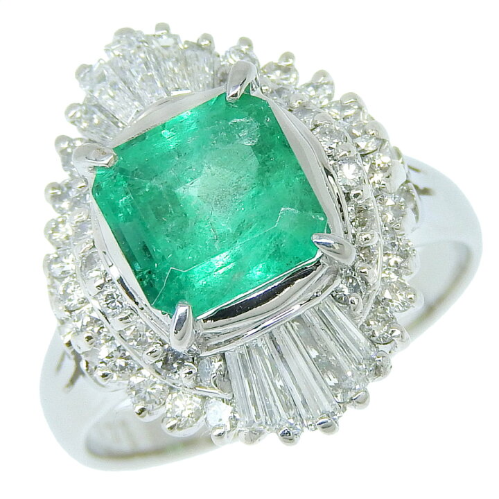 楽天市場】【返品OK】1.71ct 天然エメラルド リング 12号 Pt900 