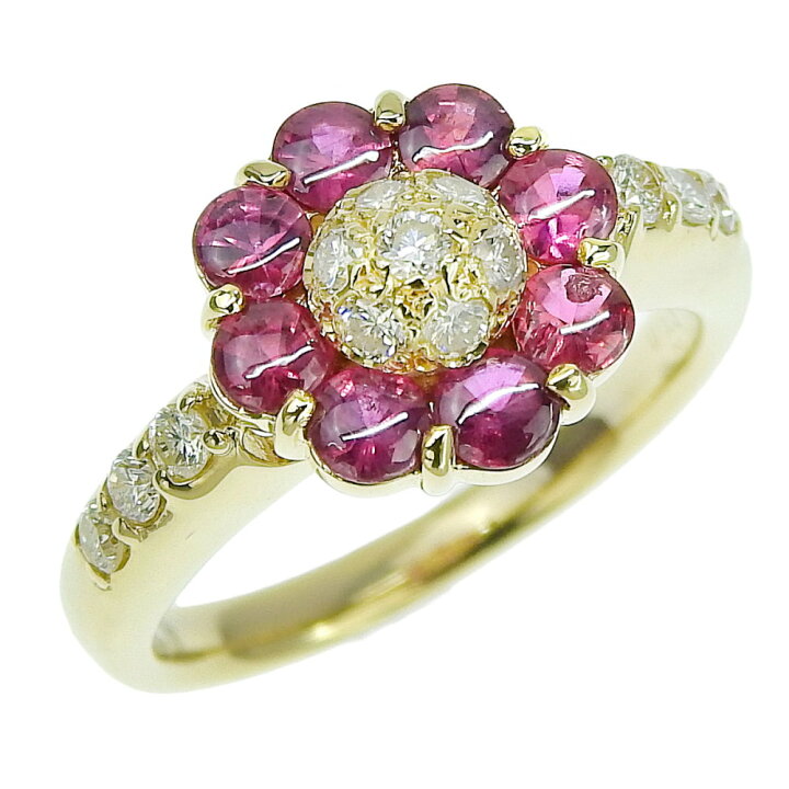 楽天市場】【返品OK】フラワーモチーフ 合計0.85ct 天然ルビー リング 