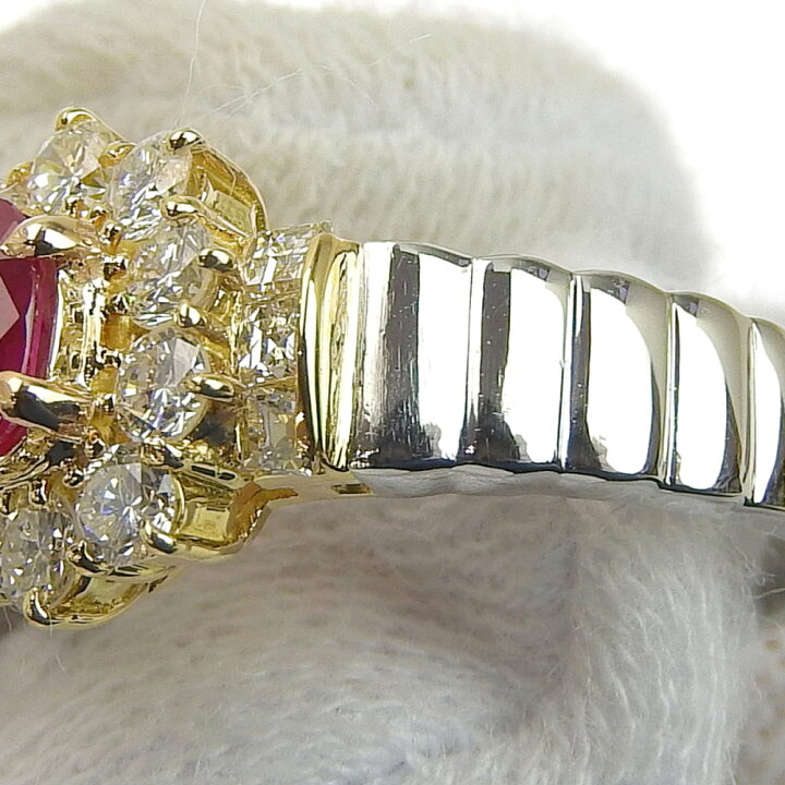 楽天市場】【返品OK】0.64ct 天然ルビー リング 10.5号 Pt900/K18YG 