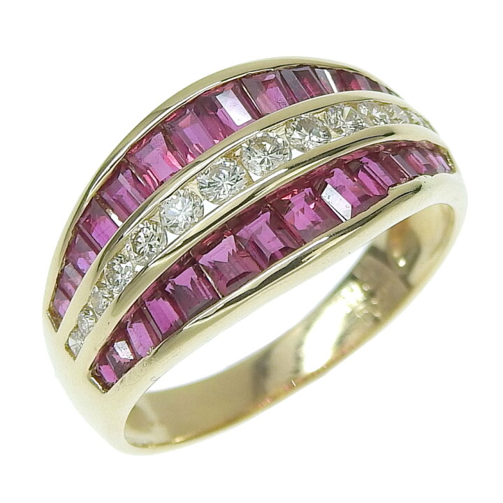 楽天市場】【返品OK】合計1.53ct 天然ルビー リング 12号 K18YG 新品 