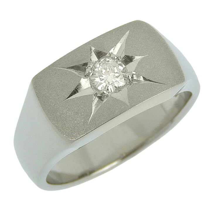 楽天市場】【返品OK】0.16ct 天然ダイヤ 印台 リング 13号 Pm850 新品 