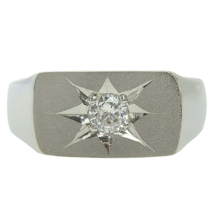 楽天市場】【返品OK】0.16ct 天然ダイヤ 印台 リング 13号 Pm850 新品 