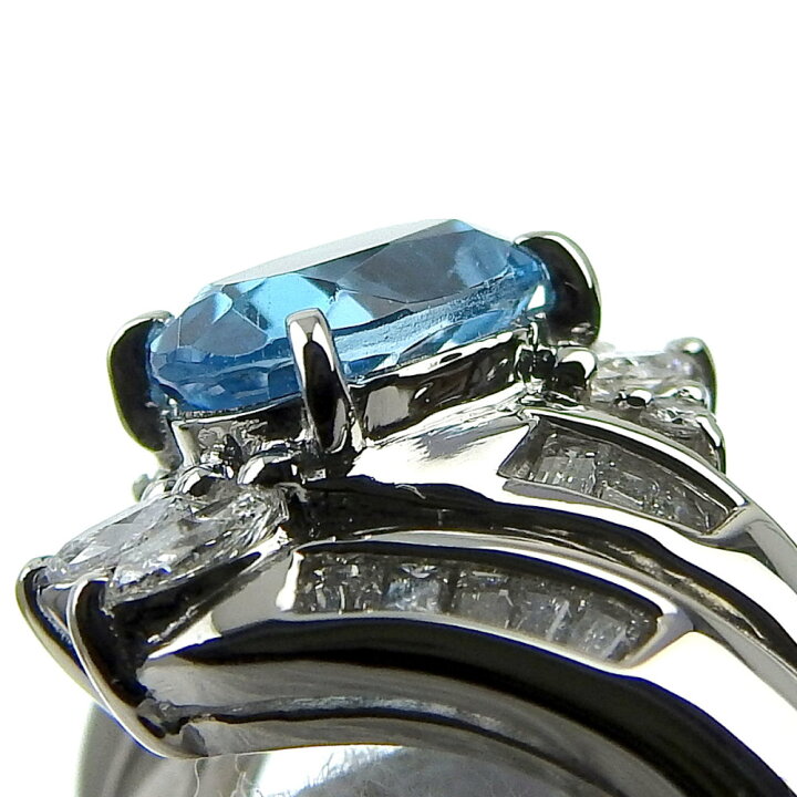 楽天市場】【返品OK】1.10ct 天然ブルートパーズ リング 11.5号 Pt900 