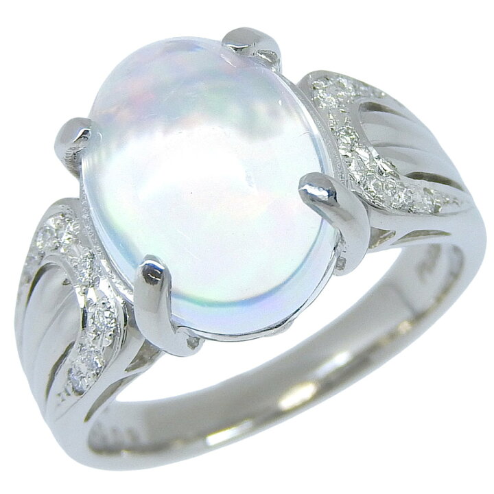 綺麗なホワイトオパール Pt900 3.77ct 14.5号（楽天市場】【7777円OFF  