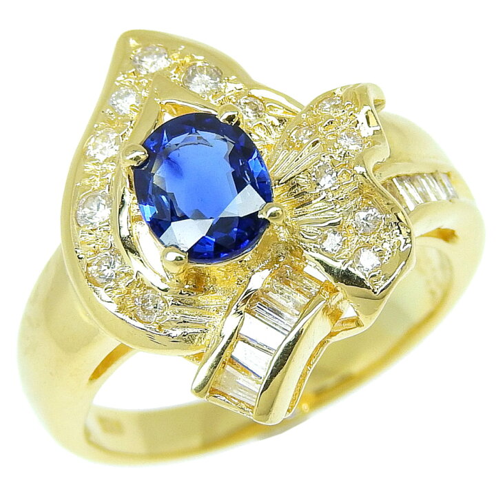 楽天市場】【返品OK】0.73ct 天然サファイア リング 12号 K18YG 合計  