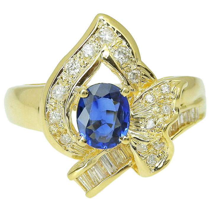 楽天市場】【返品OK】0.73ct 天然サファイア リング 12号 K18YG 合計 