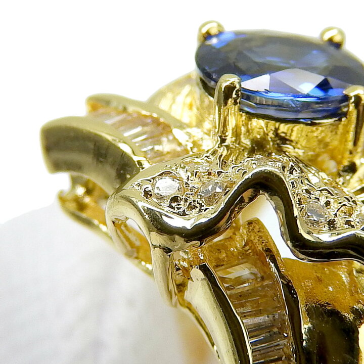 楽天市場】【返品OK】0.73ct 天然サファイア リング 12号 K18YG 合計 