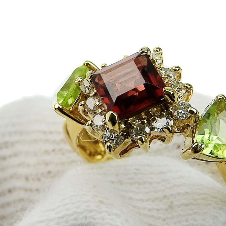 楽天市場】【返品OK】0.63ct 天然ガーネット リング10.5号 K18YG 新品 