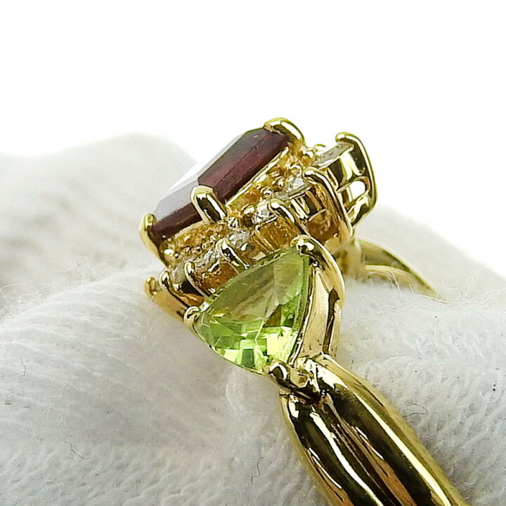 楽天市場】【返品OK】0.63ct 天然ガーネット リング10.5号 K18YG 新品 