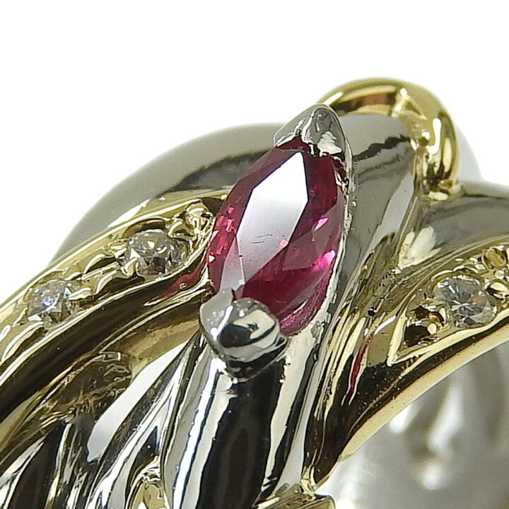 楽天市場】【返品OK】0.34ct 天然ルビー リング 11号 Pt900 K18YG 新品 
