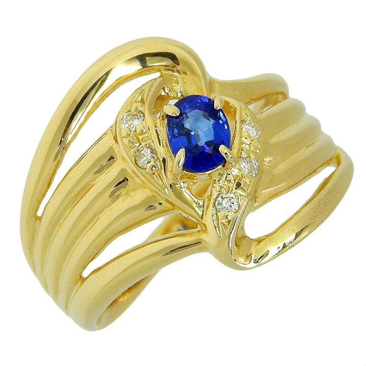 楽天市場】【返品OK】0.30ct 天然サファイア リング 13号 K18YG 新品 