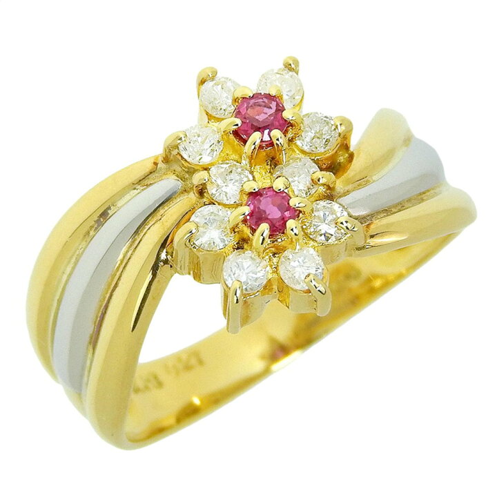 楽天市場】【返品OK】フラワーモチーフ 合計0.27ct 天然ルビー リング  